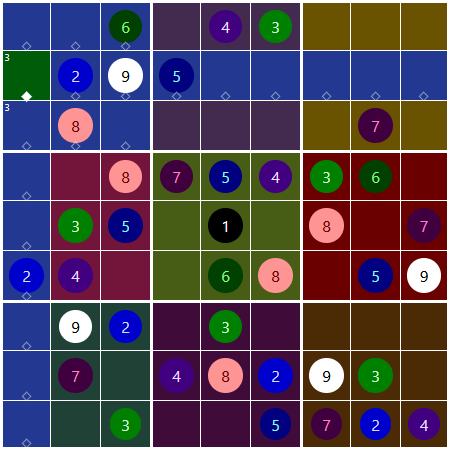 A partially-solved sudoku grid